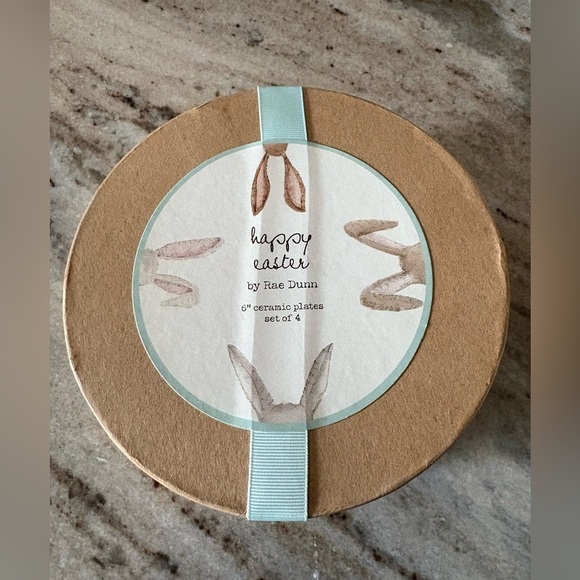 Rae Dunn M Stamped Easter Ceramic Plates Set of 4 - Picture 1 of 8